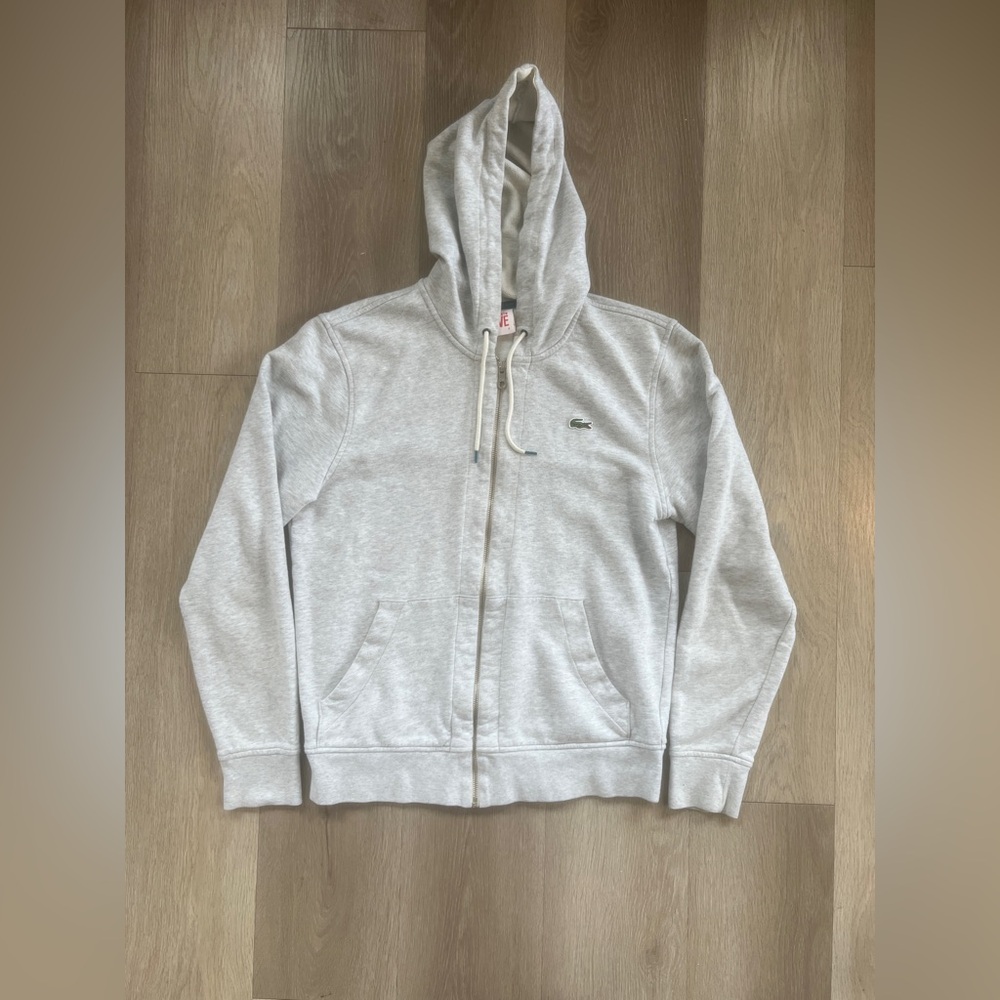 Lacoste L!ve Heathered Gray French Terry Hoodie